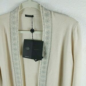 NWT $790 Manrico Cashmere Cardigan Italy Sz Large Cozy Soft Luxurious Snowflake